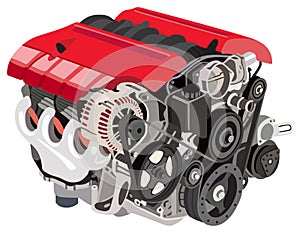 Automobile car engine infographic diagram mechanics dynamics engineering