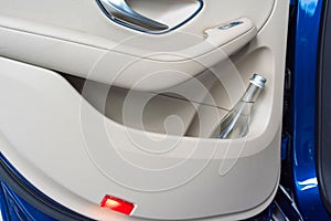 Automobile door from within. Car interior