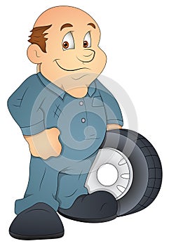 Automobile Engineer - Cartoon Character - Vector Illustration