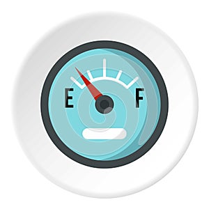 Automobile fuel sensor icon circle