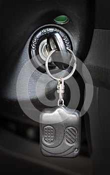 Automobile key in the ignition lock