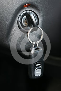 Automobile key in the ignition lock