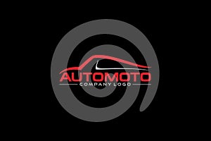 Automobile logo design vector with black background