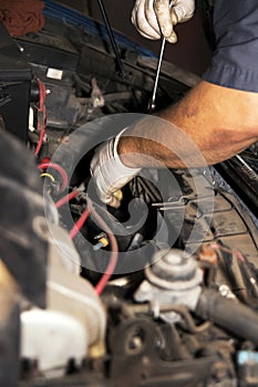 Automobile motor repair mechanic