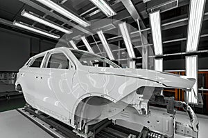 Automobile production line. ar painting. Modern car assembly plant