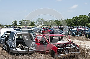 Automobile salvage yard photo