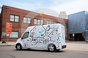 Automobile smart city auto robot delivery electricity car traffic transportation vehicle technology