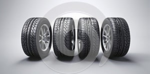 automobile tyre space auto copy background wheel object car tire isolated rubber. Generative AI.