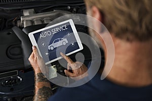 Automobile Vehicle Car Mechanic Maintenance Concept