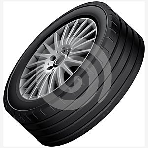 Automobiles alloy wheel illustration