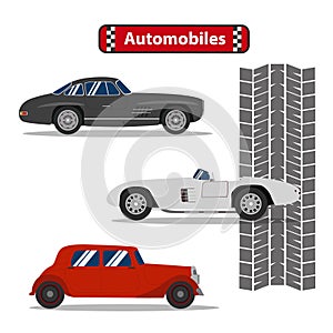 Automobiles cars design vector