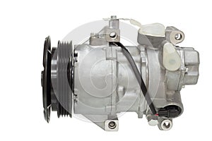 Automotive air conditioning compressor on a white