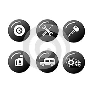 Automotive black and white icon free for commercial use