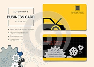 Automotive business card or name card template.