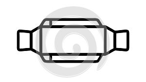 Automotive catalytic converter icon car exhaust part, vector design Generative AI photo