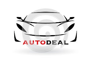 Sports car vehicle silhouette logo design
