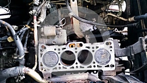 Automotive engine close shot