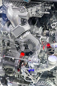 Automotive Engine Close Up Detail