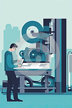 automotive engineer testing a new engine on a dynamometer, measuring performance and efficiency under different conditions, Flat