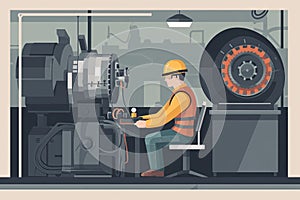 automotive engineer testing a new engine on a dynamometer, measuring performance and efficiency under different conditions, Flat