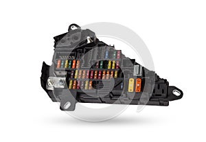 Automotive fuses box in different colors and each color is responsible for the specific value of the protection defined in amperes