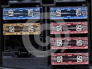 Automotive fuses come in different colors and each color is responsible for the specific value of the protection defined in