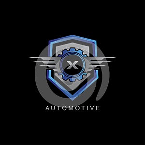 Automotive Gear Wing X Letter Logo