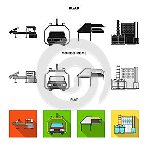 Automotive industry and other web icon in black, flat, monochrome style.New technologies icons in set collection.