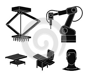 Automotive industry and other web icon in black style.New technologies icons in set collection.