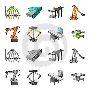 Automotive industry and other web icon in cartoon,monochrome style.New technologies icons in set collection.