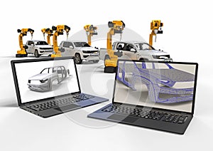 Automotive manufacturing business. Automatic Assembly line
