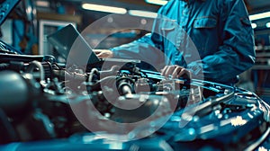 The Automotive Mechanic at Work.AI generated image photo