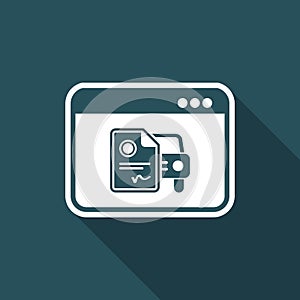 Automotive online document - Sterling - Vector flat icon