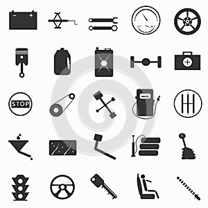 Automotive paraphernalia symbols vector illustration