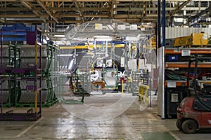 Automotive production plant with machines and technological equipment