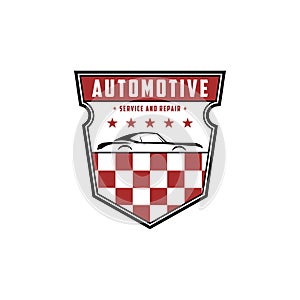 automotive Repair and service emblem logo design, best for car shop,garage, spare parts logo premium vector