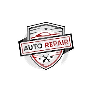 automotive Repair and service logo design badge, best for car shop,garage, spare parts logo premium vector