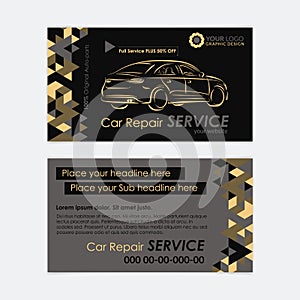 Automotive Service business card template. Car diagnostics and transport repair. Create your own business cards.