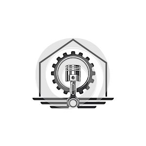 automotive sparepart house icon vector concept design template