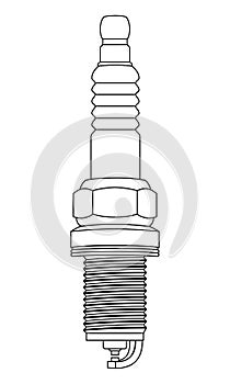 Automotive spark plug vector illustration