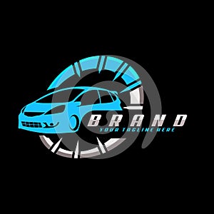 automotive super sport car culture combination logo design vector