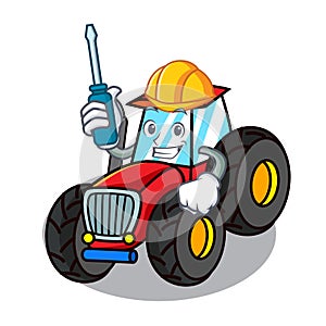 Automotive tractor mascot cartoon style