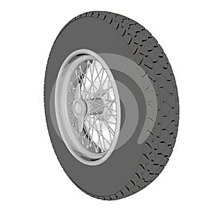 Automotive wheel isolated on white. 3D render