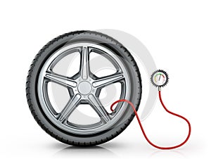 Automotive wheel with a pressure sensor