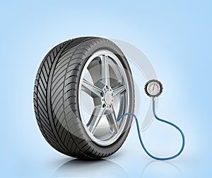 Automotive wheel with a pressure sensor