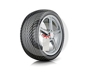 Automotive wheel with a tag