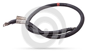 Automotive wiring harness with negative battery terminal and squib for disconnection in case of an accident. Vehicle security