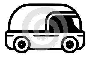 Autonomous Automobile linear icon. Self Driving Car vector concept outline symbol