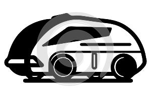 Autonomous Automobile linear icon. Self Driving Car vector concept outline symbol