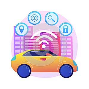 Autonomous car abstract concept vector illustration.